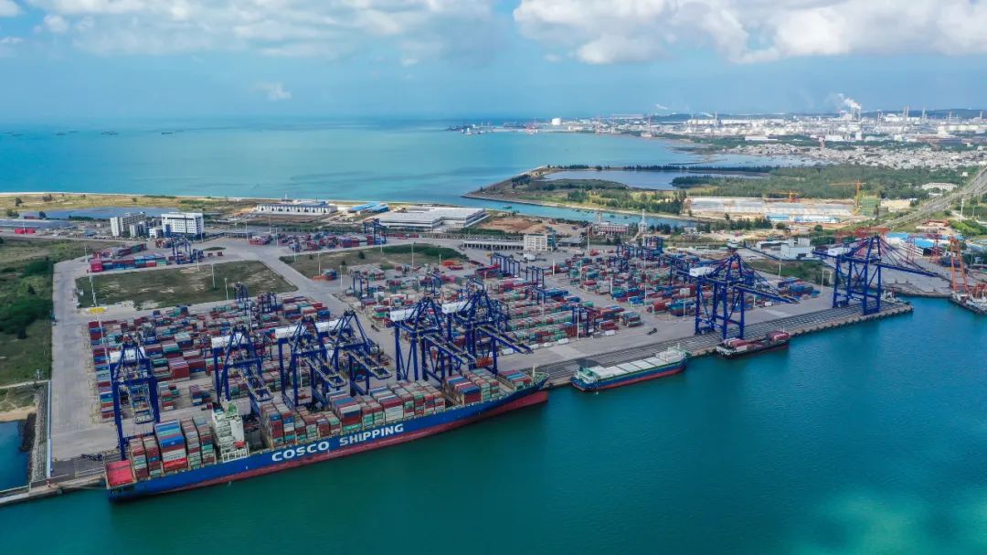 繁忙的洋浦国际集装箱码头.受访者供图