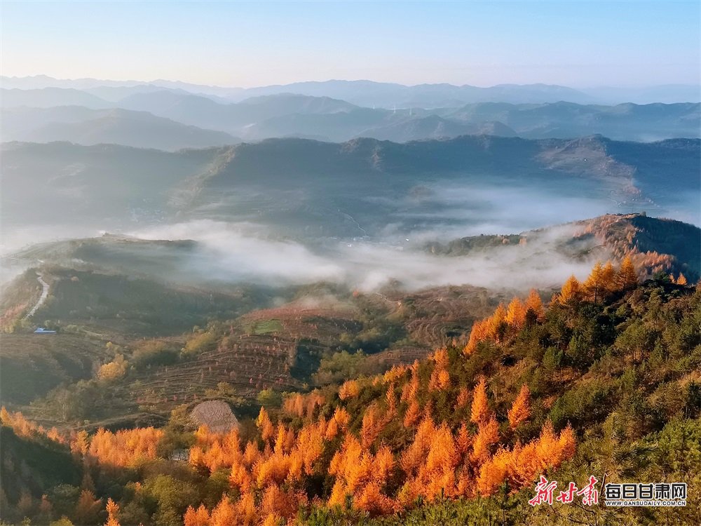 61每日甘肃网通讯员 董旭辉 摄影报道金秋时节,登上西和云华山峰顶