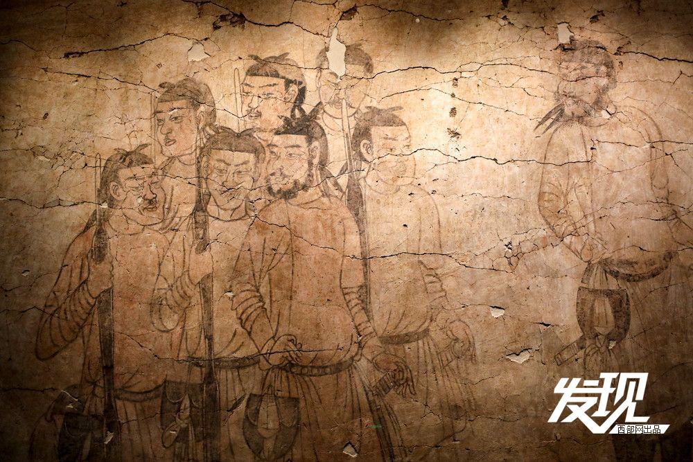 仪仗队列图(局部),隋,出土于潼关税村隋墓.