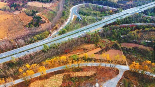 丹阜高速公路本溪石桥子段秋色.本报记者 杨靖岫 摄