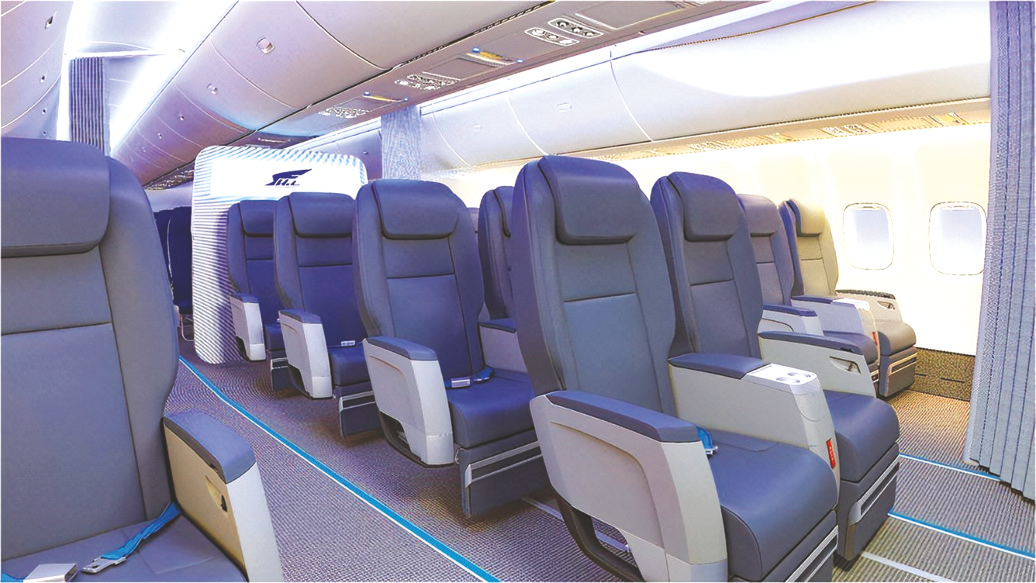 &nbsp;&nbsp;&nbsp;&nbsp;▲伊尔-96-400m客机的机舱内景