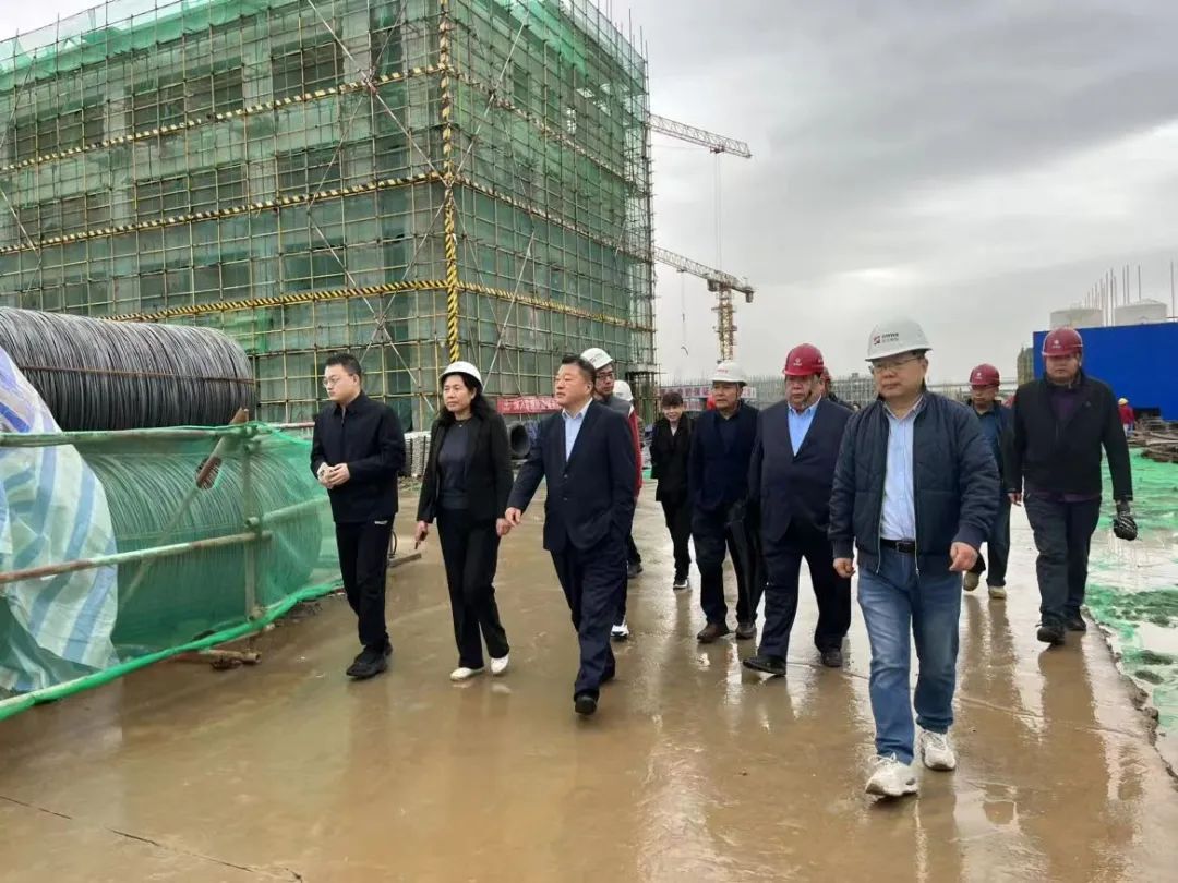 金花股份董事长邢雅江携经营管理团队一行视察草堂建设项目施工现场