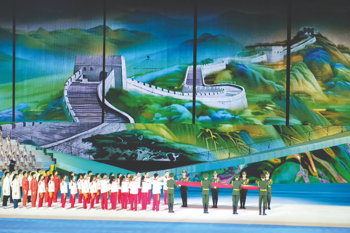 &nbsp;&nbsp;&nbsp;&nbsp;开幕式国旗入场仪式 本报记者 宋延康 摄