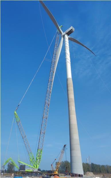 台安300兆瓦风电项目施工现场。