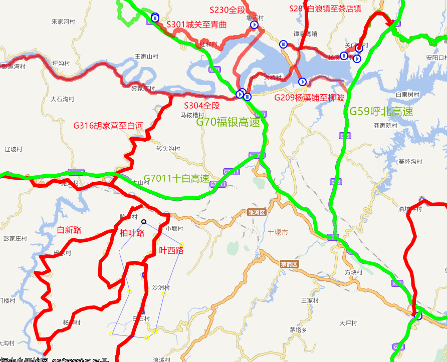 绕行方案:g209河南方向来郧车辆,自刘洞镇,白桑关镇,杨溪铺镇高速入口