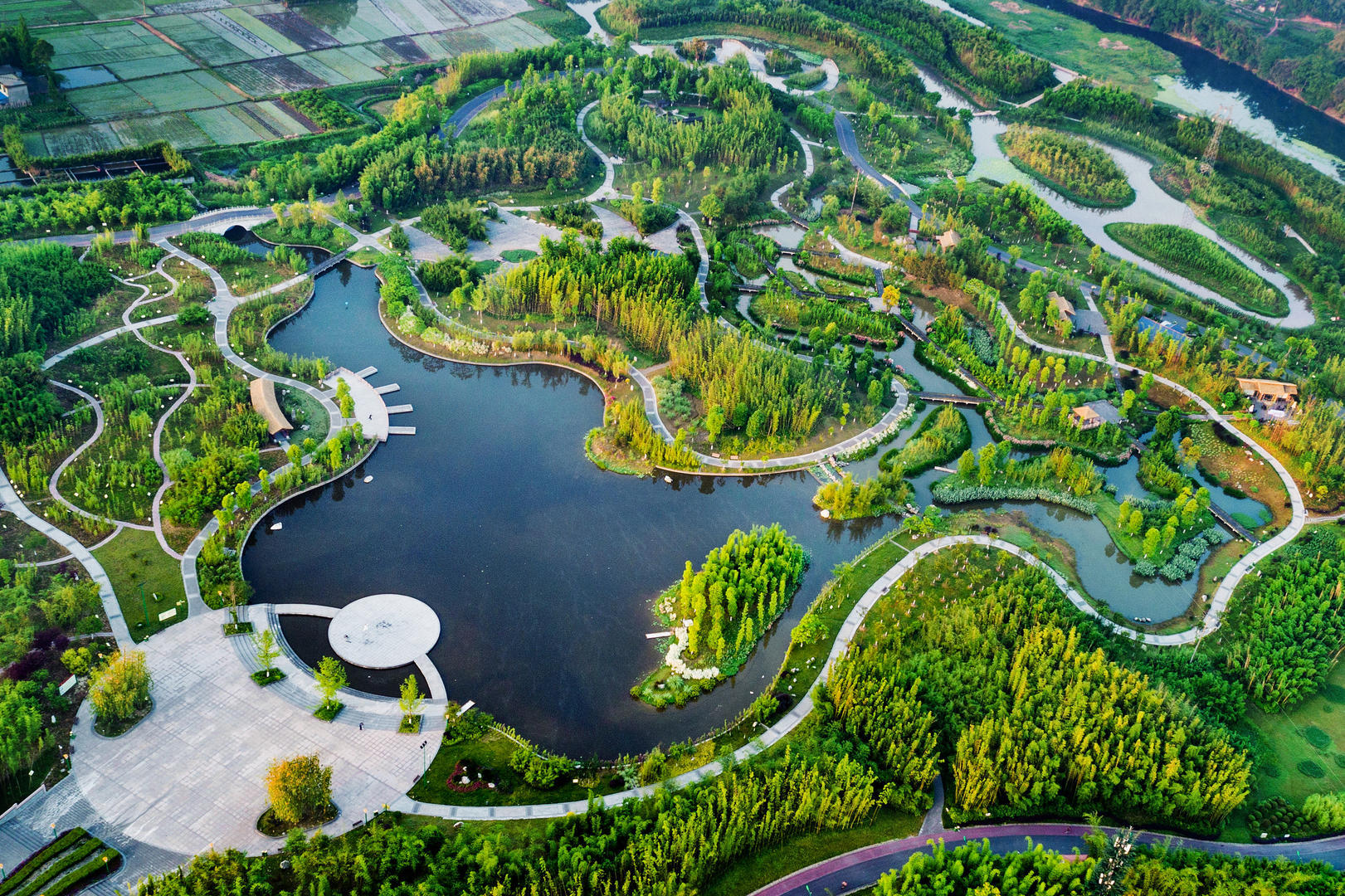 位于四川青神的中国首家竹林湿地公园 谭永忠摄