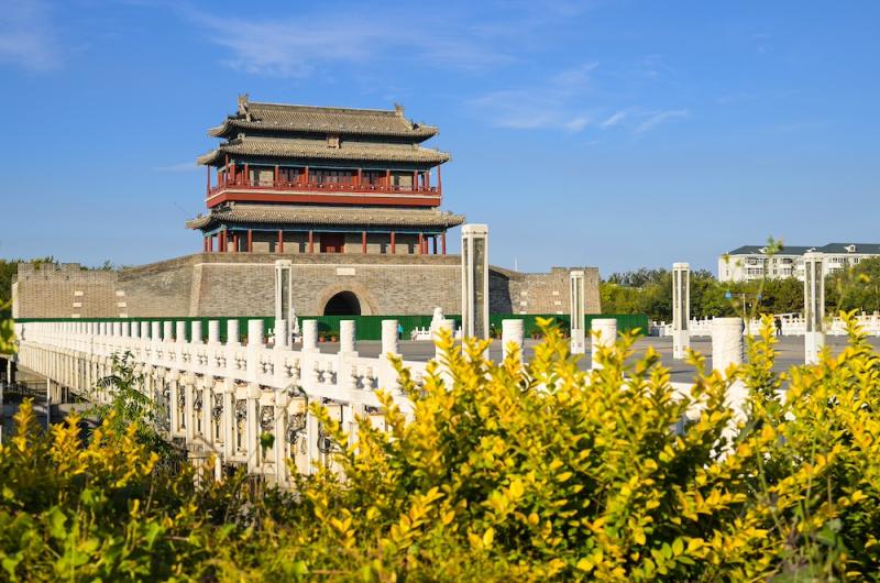 北京中轴线最南端的永定门(11月6日摄).新华社记者 李贺 摄