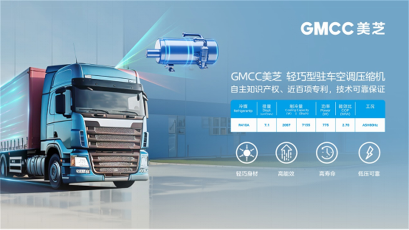 全新gmcc美芝轻巧型驻车空调压缩机实现多项性能升级