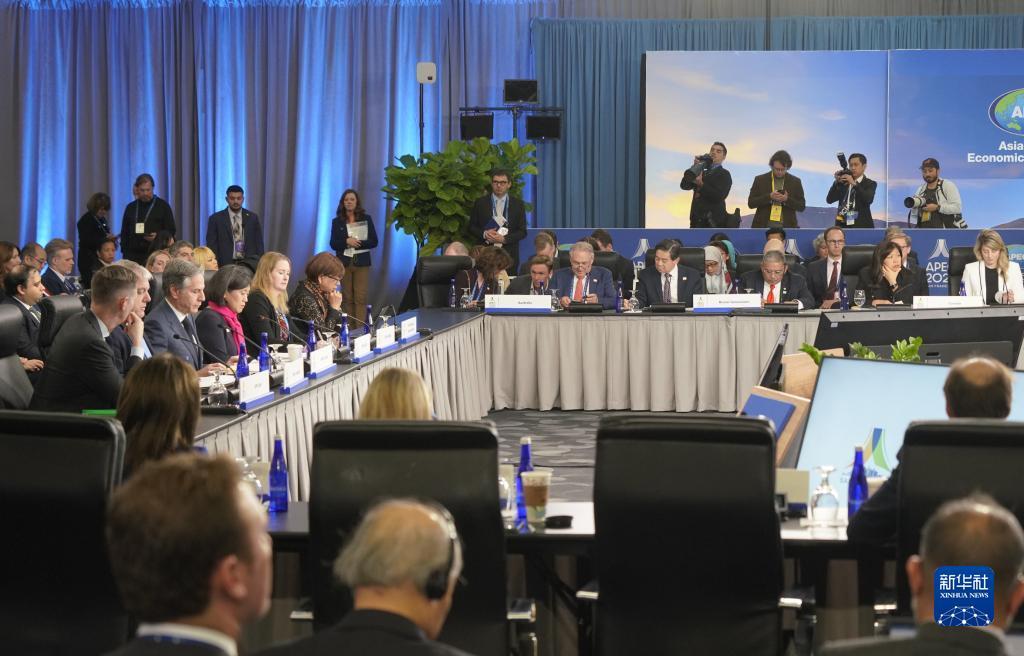 这是11月14日在美国旧金山拍摄的亚太经合组织部长级会议现场.