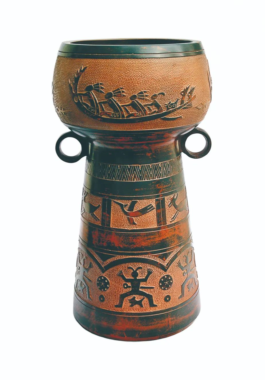 坭兴陶作品《高鼓花樽》