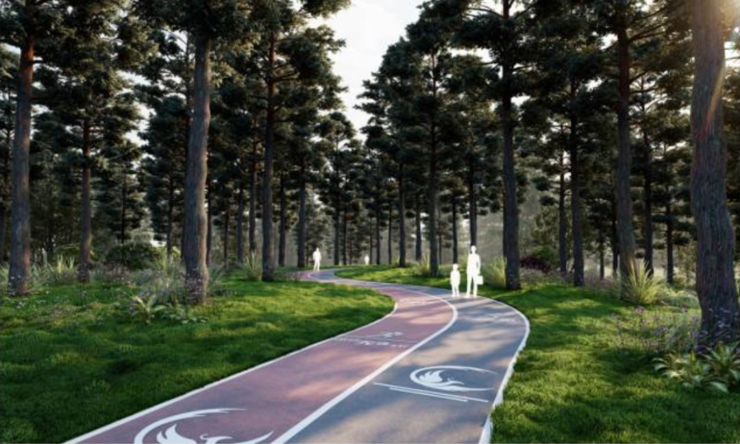 无障碍山地步道效果图