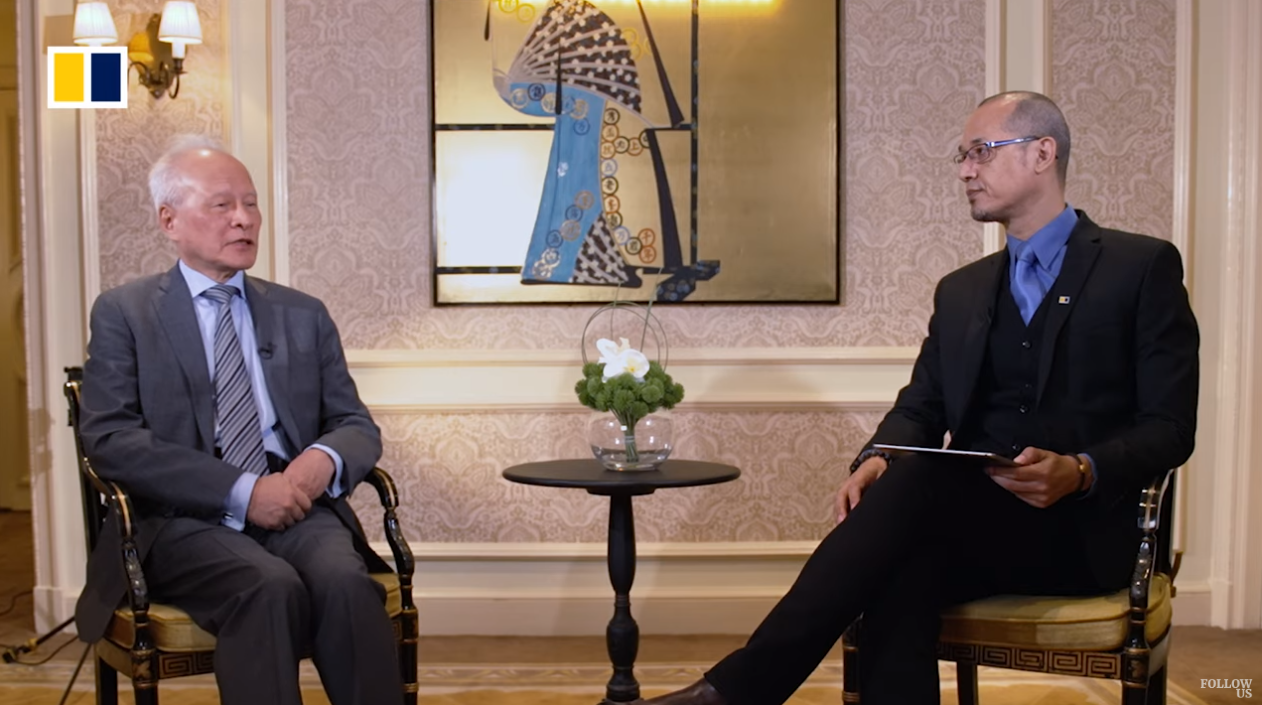 崔天凯与云丹·拉图对谈 《南华早报》视频截图