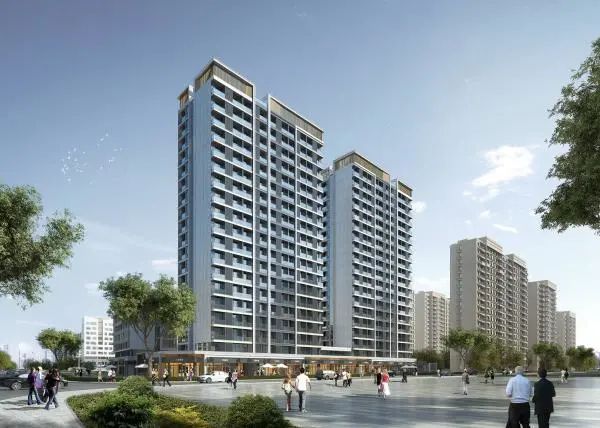 工程效果图,城投置业提供昨天上午,鄞州首南陈婆渡保障房项目开建