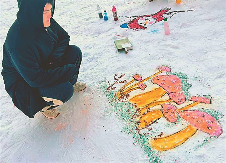 雪中涂鸦满校园|哈尔滨学院_新浪财经_新浪网