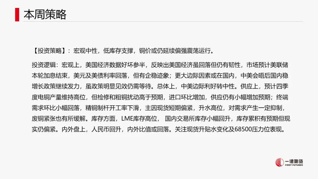 铜：宏观中性，低库存支撑