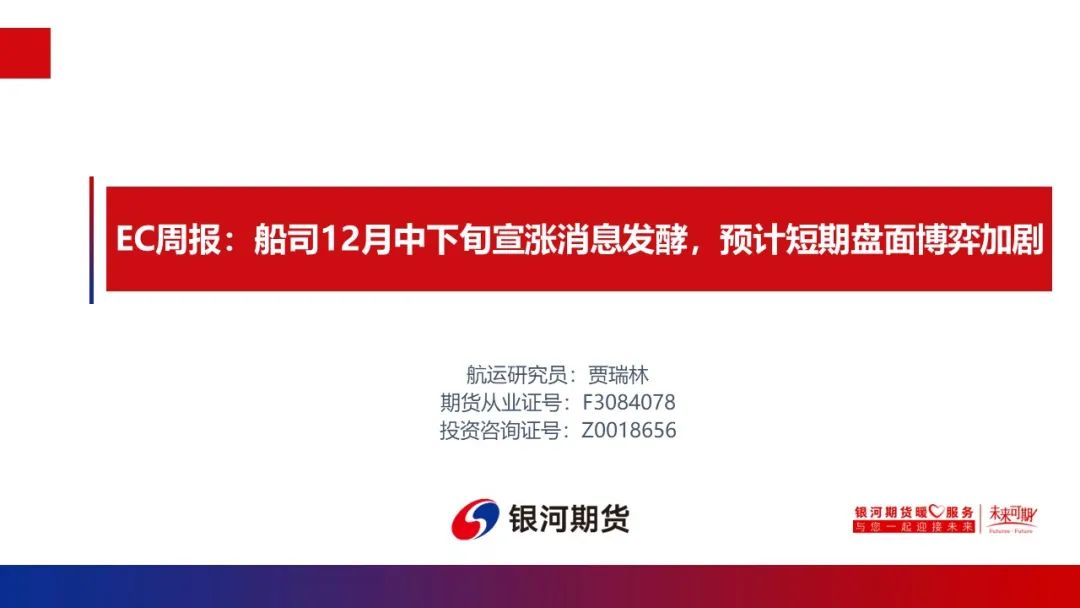 【集运指数周报】船司12月中下旬宣涨消息发酵，预计短期盘面博弈加剧