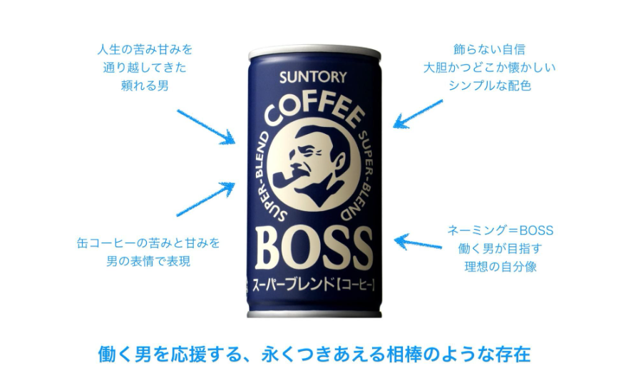 初代BOSS咖啡包装设计 图片来源：三得利