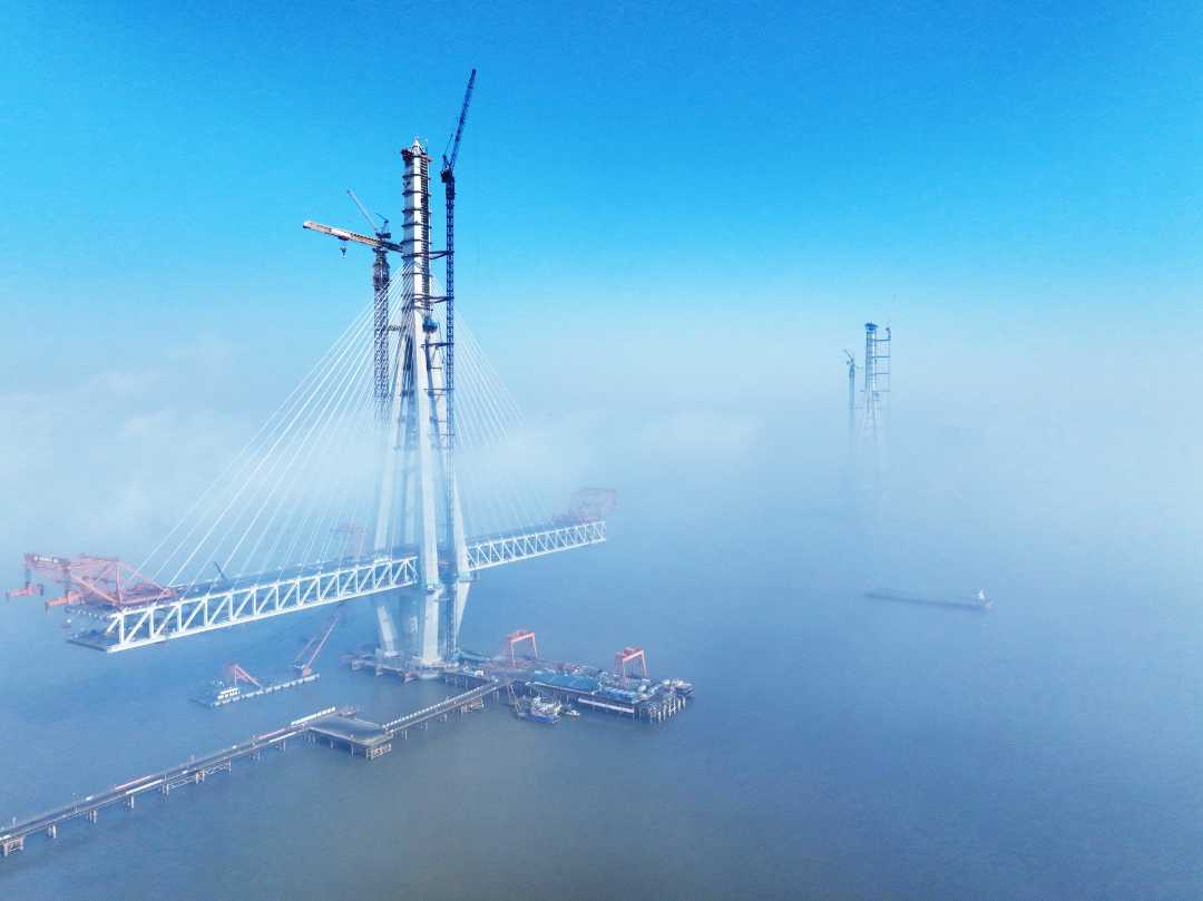 常泰长江大桥建设忙|江苏省_新浪财经_新浪网