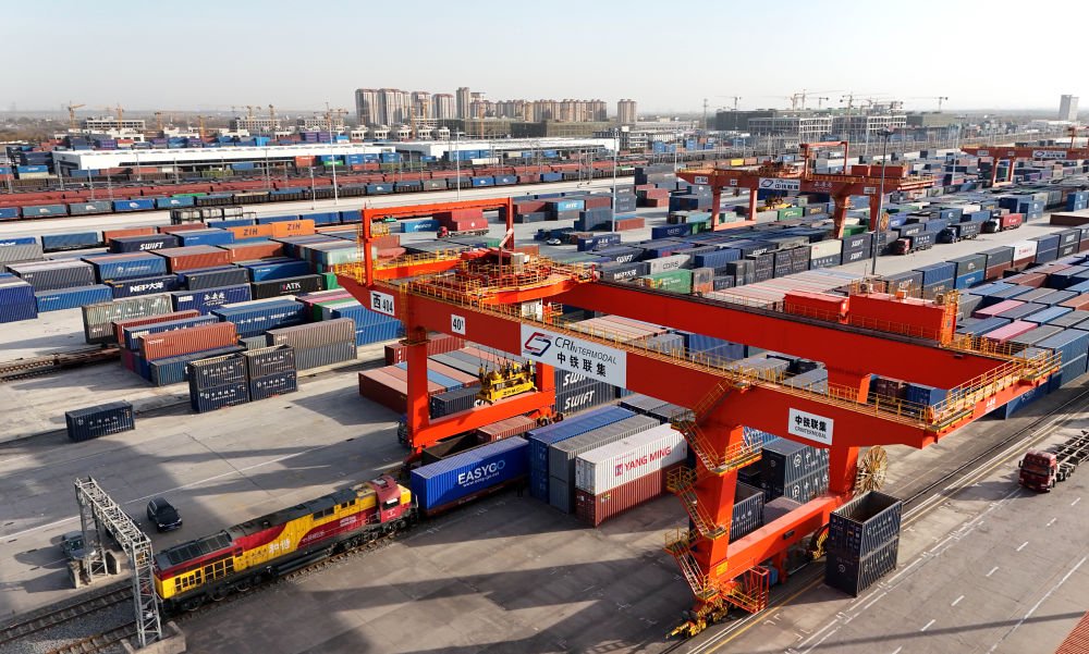 这是11月28日拍摄的西安国际港站(无人机照片).新华社记者 邹竞一 摄