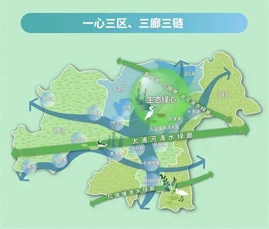 "一心三区 三廊三链"先行启动区生态格局规划.长三角执委会供图