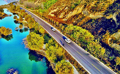 &nbsp;&nbsp;&nbsp;&nbsp;初冬的灵宝沿黄生态廊道.张天灵摄