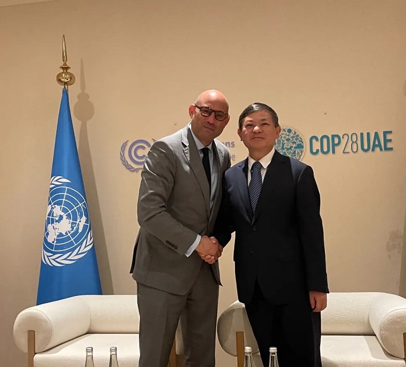 生态环境部部长黄润秋出席cop28全球盘点减缓高级别会议并会见联合国