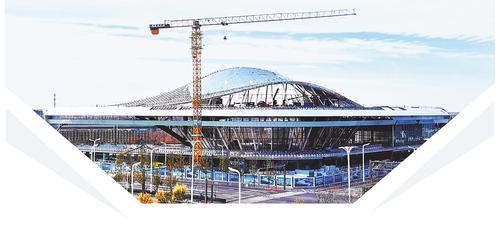 11月28日，位于廊坊临空经济区的临空体育馆正在加快建设。河北日报记者 刘 杰摄