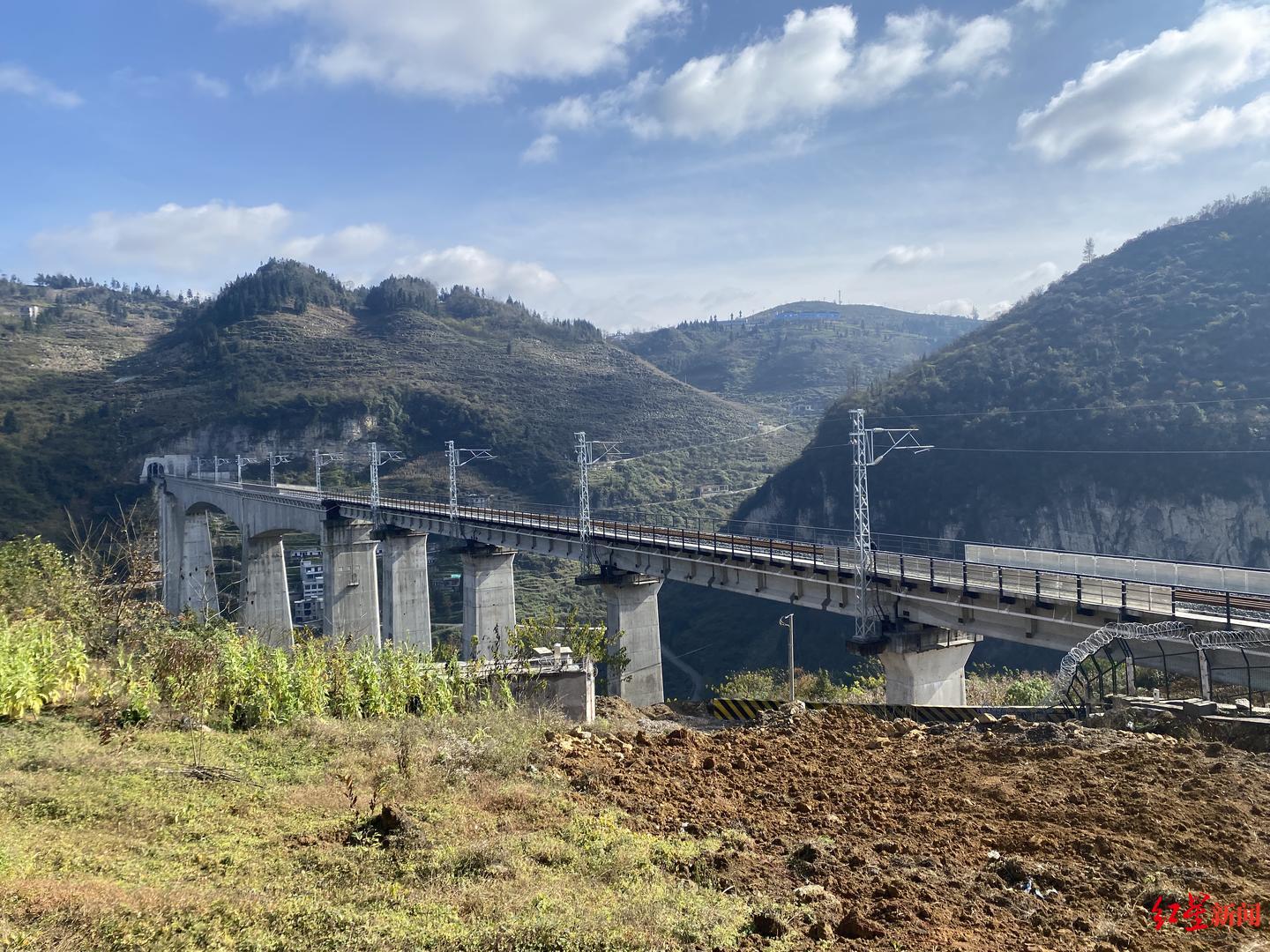 叙毕铁路近期开通探访全线最高桥从底到顶近50层楼高俯瞰车辆如玩具