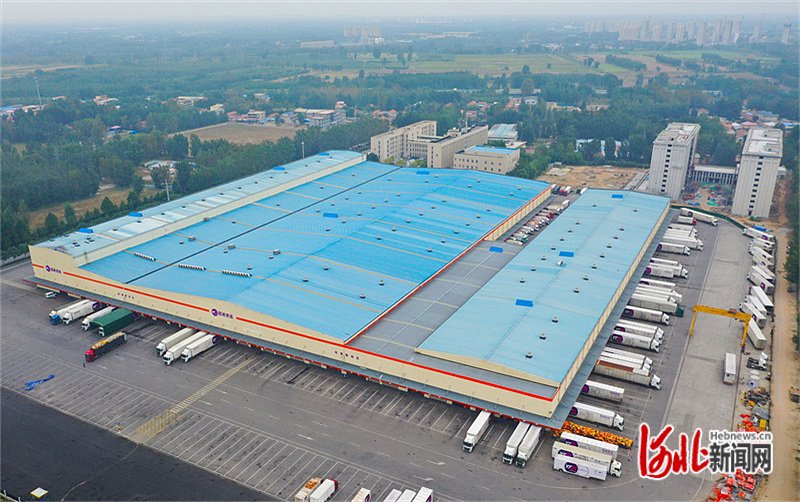 近日航拍的永清县圆通速递北方总部基地一期项目圆通华北集运中心.