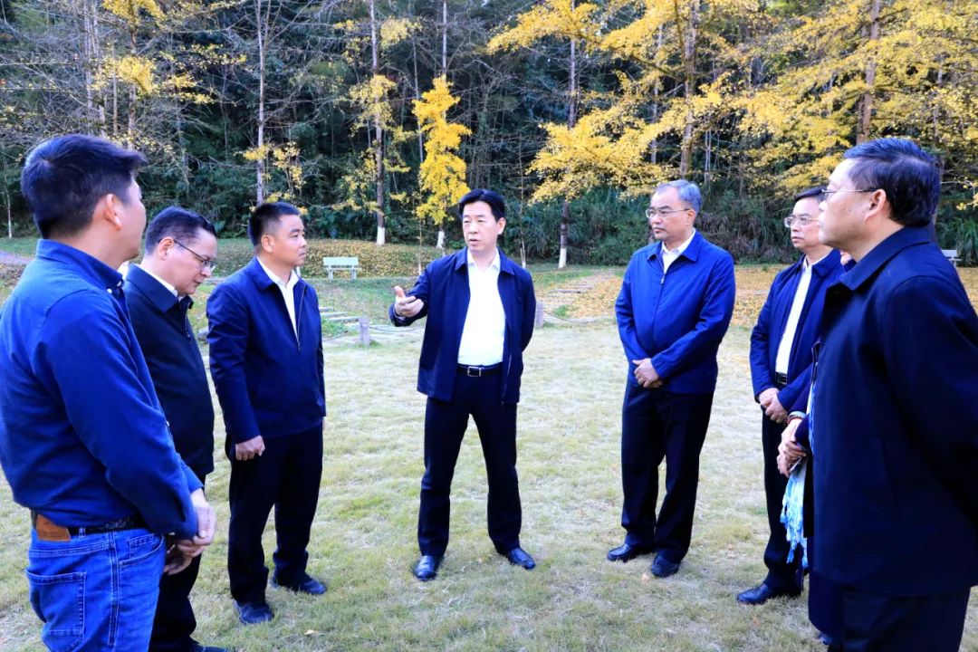 市委书记陈少荣到南雄市帽子峰镇调研帽子峰文旅产业建设情况.