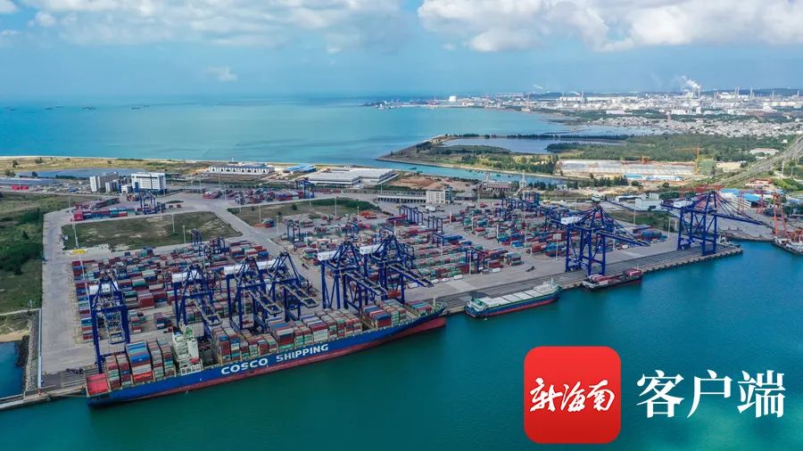 资料图:航拍洋浦港.记者 李昊 摄