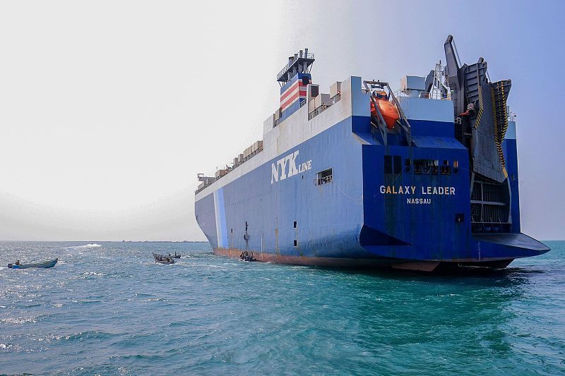 胡塞武装11月19日扣押的“银河领袖”号货船 （图片来源：央视新闻）