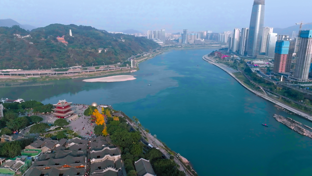 图注:宜宾城区三江交汇处