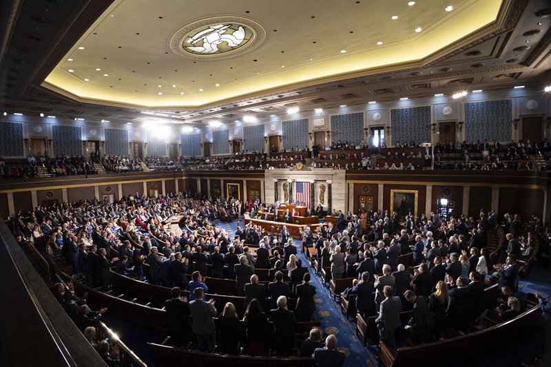 美国国会开会场景(资料图)