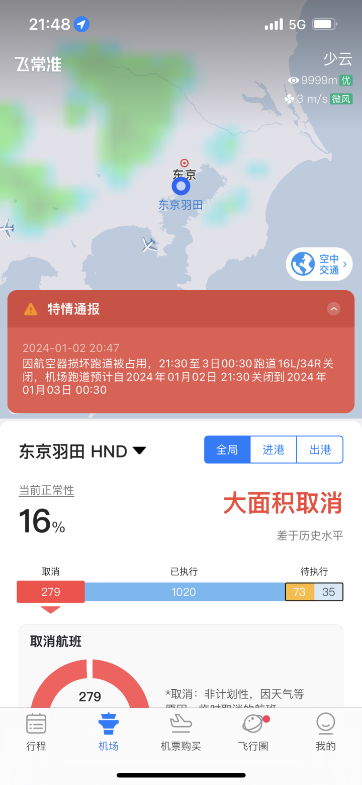 地震后又遇飞机失事造成航班延误,跨年游日本遭遇连锁意外,网友:感觉