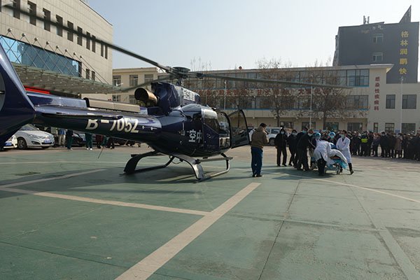 2021年8月13日,和平医院武乡分院空中救援首次试航成功,这也是和平