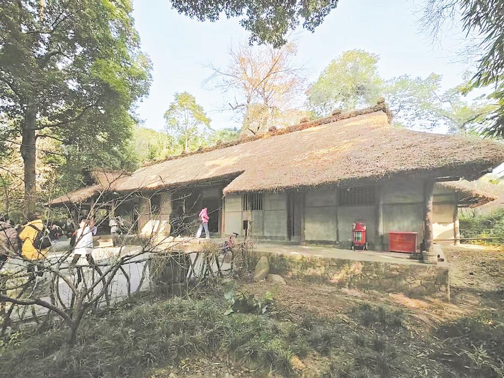 经过20多天修葺,杜甫草堂茅屋焕然一新