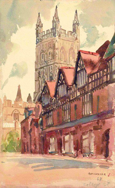 格劳塞斯特大教堂(水彩画)&nbsp;童寯