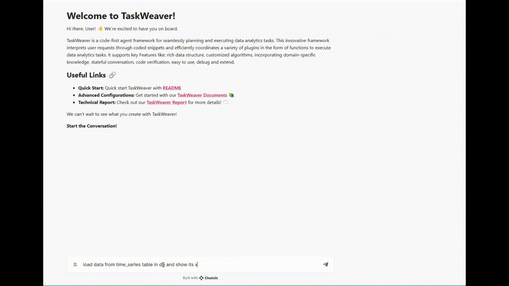图 5. TaskWeaver 运行样例