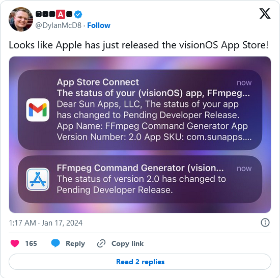 苹果推出 visionOS App Store，已接收开发者头显应用申请
