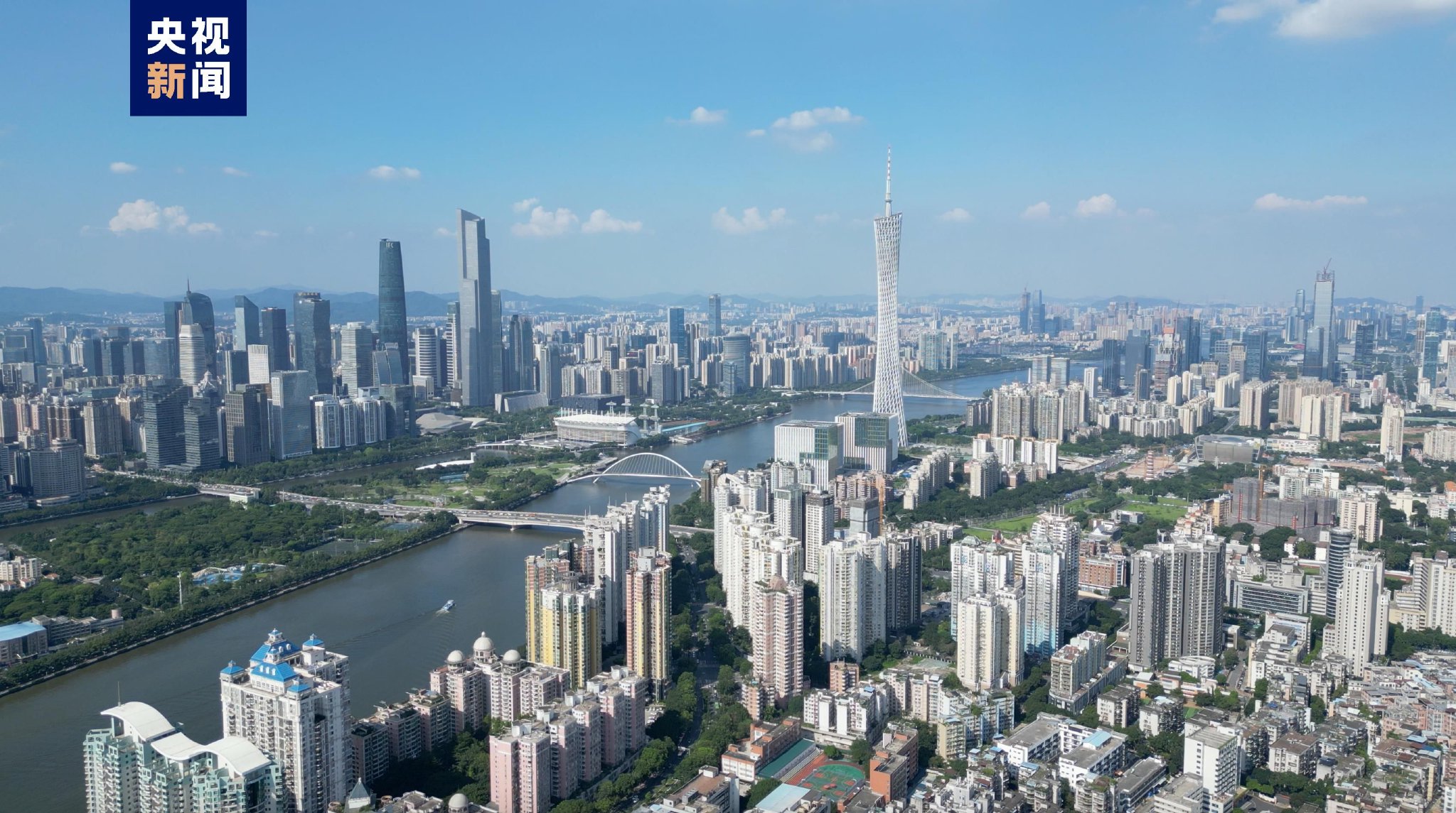 广州珠江两岸航拍