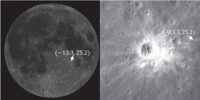 （目标登月位置，来源：JAXA）