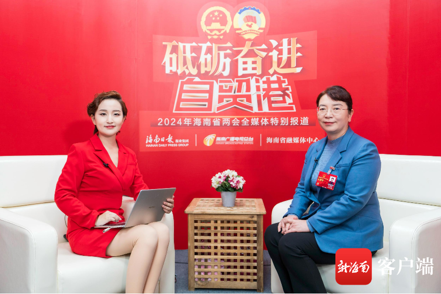 海南省人大代表,东方市委书记田丽霞.记者 曹志 摄