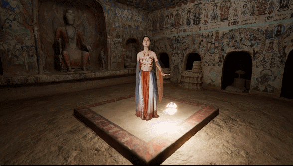 “寻境敦煌——数字敦煌沉浸展”合成效果。（受访者供图）