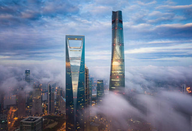 ▲航拍上海城市建筑风光 据图虫创意
