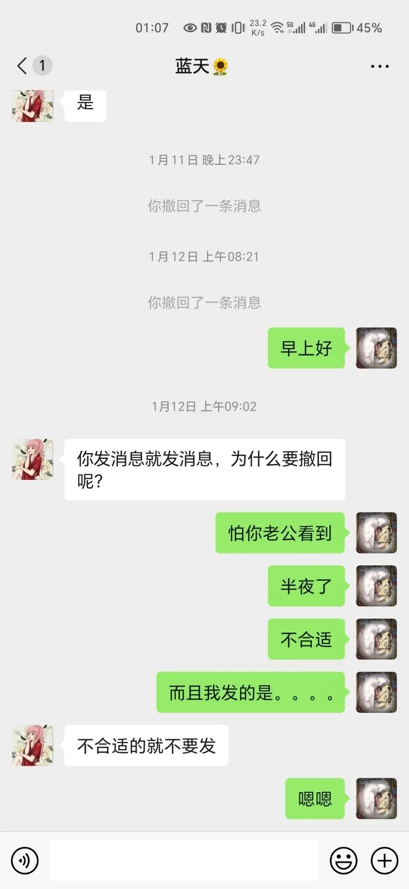 网传杨某出轨聊天记录.