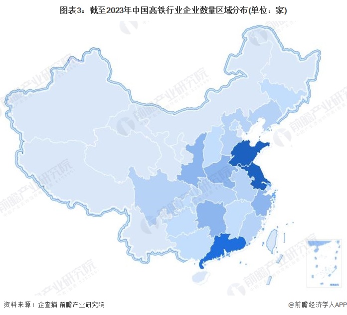高铁上市企业分布热力图：北京上市企业最多