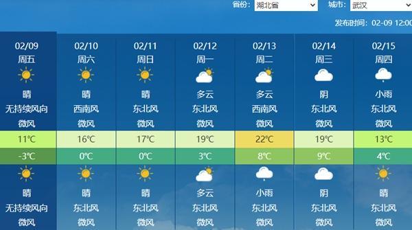 武汉未来一周天气图片
