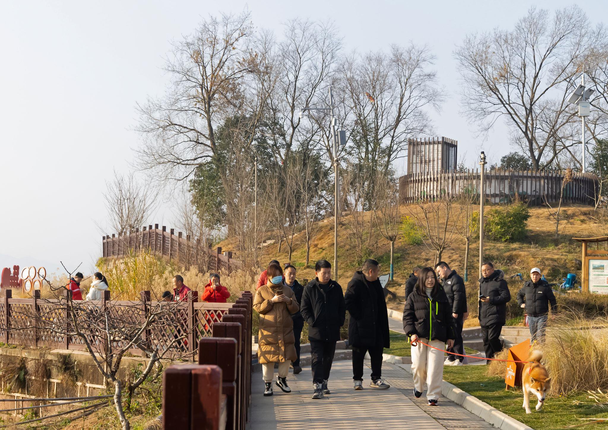 新春第一缕阳光下龙泉山上好热闹