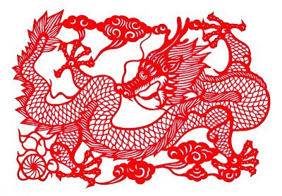     龙形剪纸 资料图片